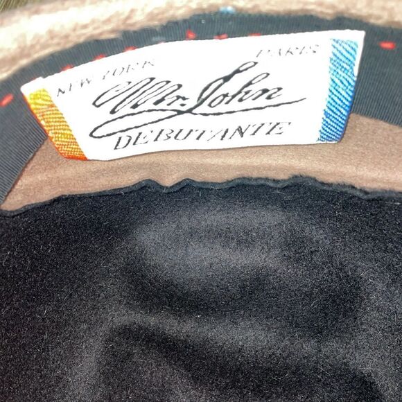 Mr. John Debutante Vintage Hat Black & Tan Taupe 40s 50s Bowl Flapper Cap Gatsby - Picture 6 of 6